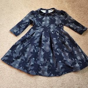 Janie & Jack Navy Blue Print Dress. Sz 5